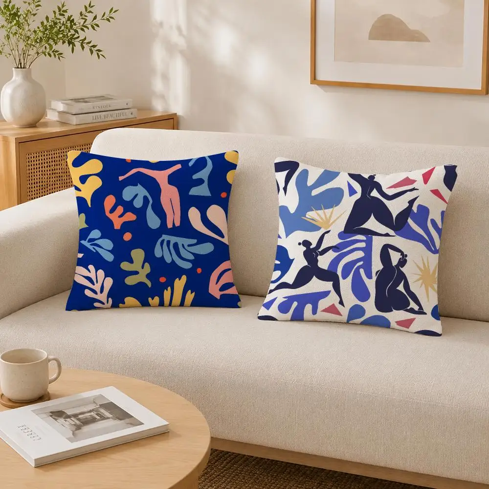 Matisse Cut-Outs Pattern Cushion Cover Soft Fluffy Short Plush Throw Decorative Cushion Covers for Sofa Bedroom Home Decor