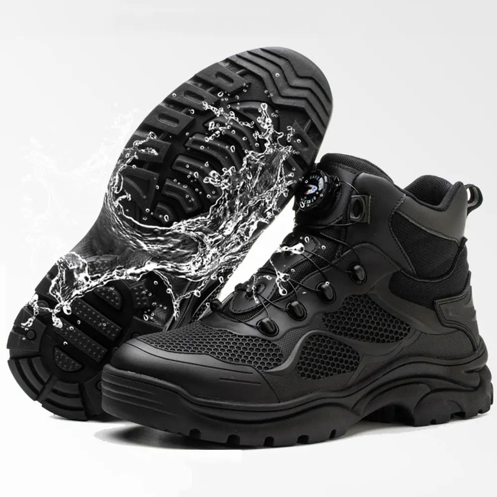 

Summer Breathable Motorcycle Boots Men's Motorbike Racing Shoes Motocross Tactics Boots Wear Resistant Botas Moto Black