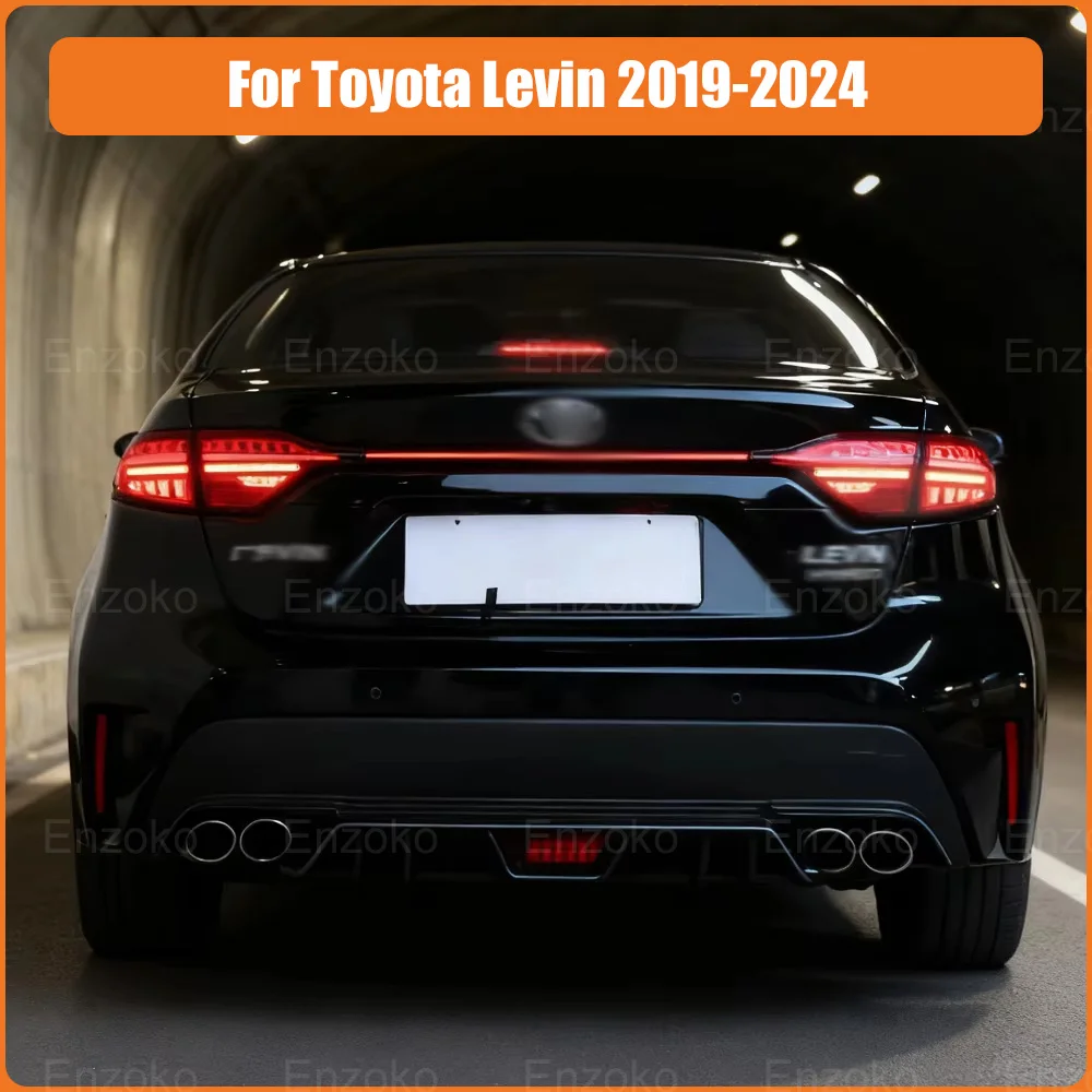 Auto Back Lamps Assembly For Toyota Levin 2019-2024 Upgrade High Quality New Style LED Through Taillights Car Tools Accessories