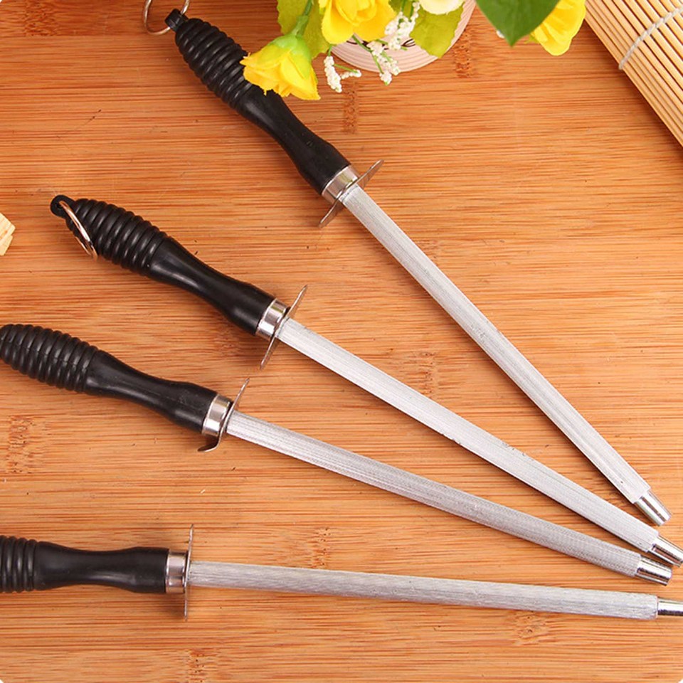  Sharpener Rod Professional Carbon Steel Knife Durable Knife Grinder with ABS Handle Sharpening Blade Rod Knife Kitchen Tool 