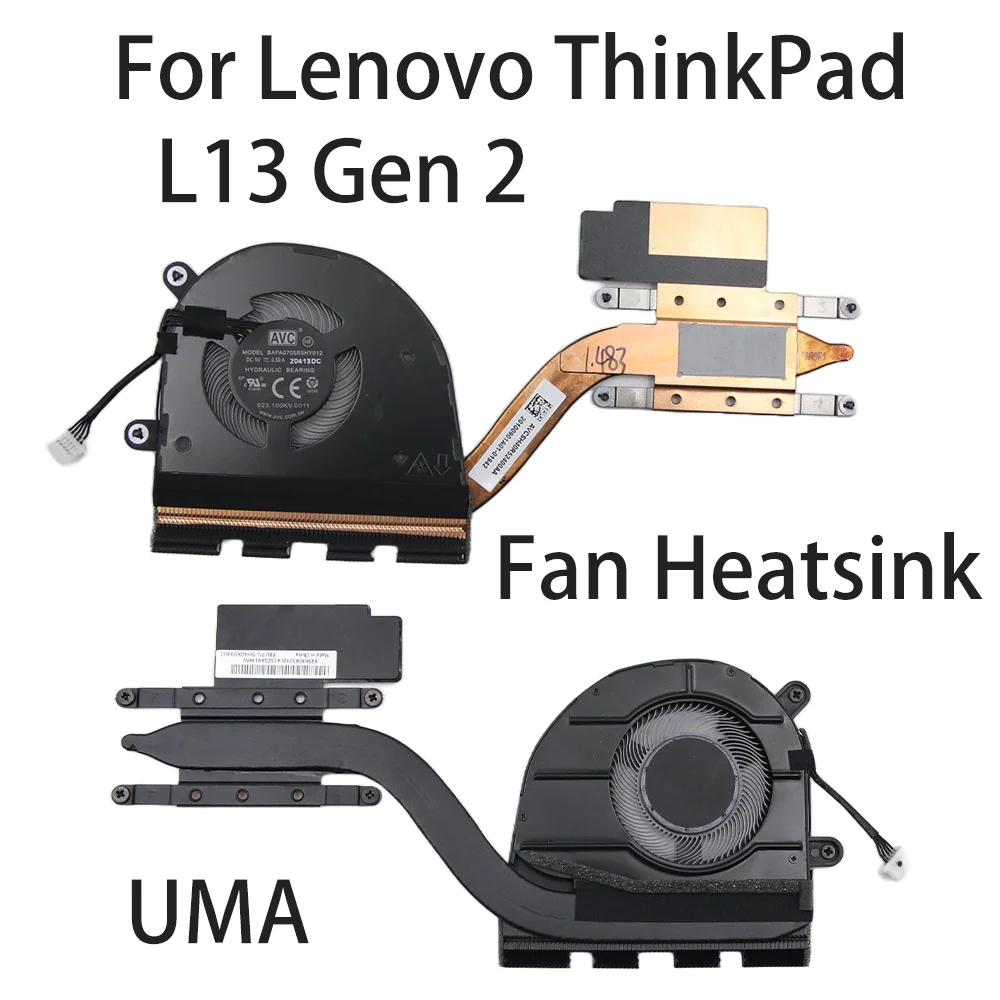 Original For Lenovo ThinkPad L13 Gen 2 Laptop Fan Heatsink CPU Cooler Cooling Fan FRU:5H40X89403 5H40X89402 UMA