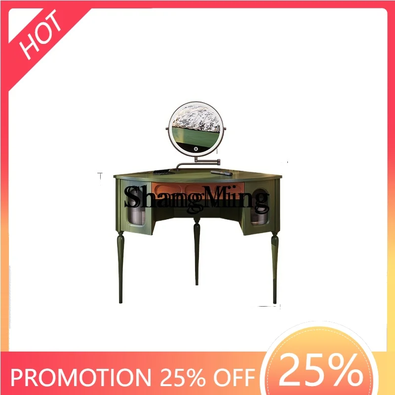 

ZYY household high value medieval dresser small apartment solid wood storage cabinet bedroom triangular dressing table