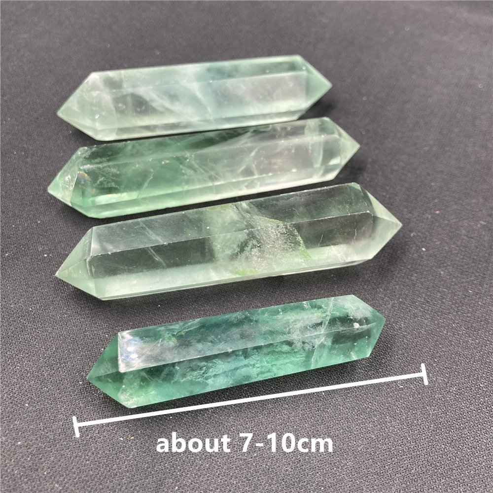 1PC Natural Green Fluorite Crystal Raw Stone Healing Double Pointed Crystal Column Crystal Craftwork Home Decoration