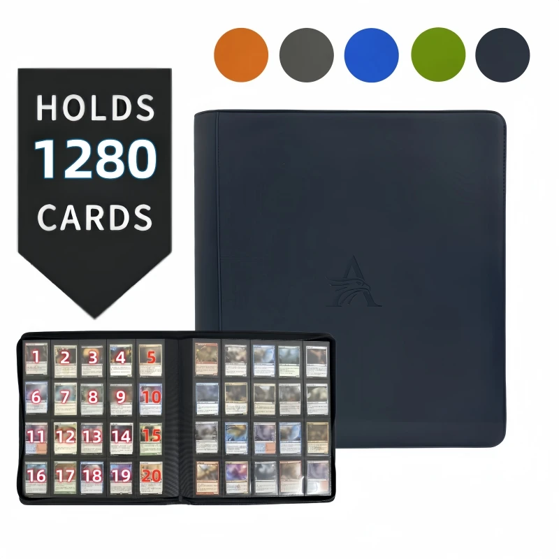 Premium 20 Pocket Card Binder –1280 Collection Binder Folder Card Album Card Holder Fit for TCG,MTG Football Play Cards
