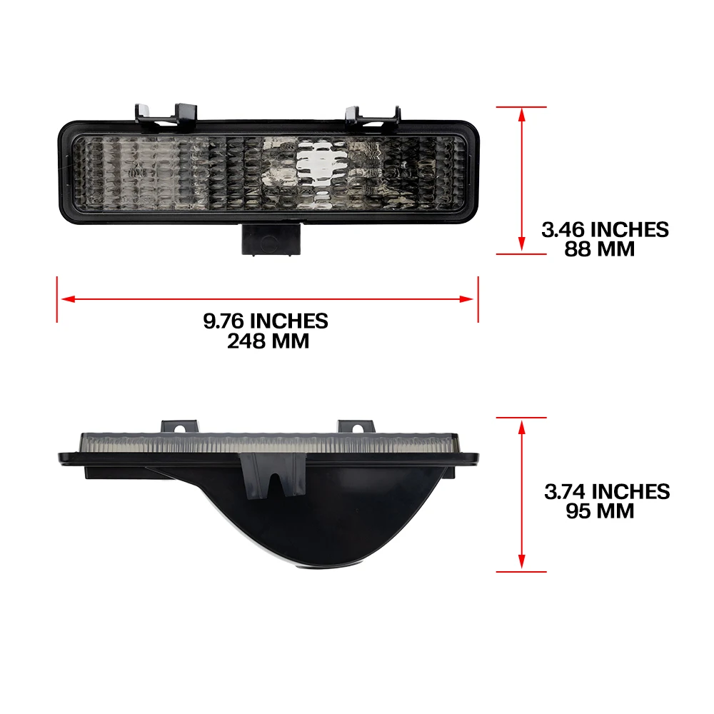 2PCS Dual-Color LED Front Bumper Side Marker Lights corner light -Turn Signal/DRL for Chevrolet S-10 Blazer GMC S-15 Jimmy 82-93 view 6