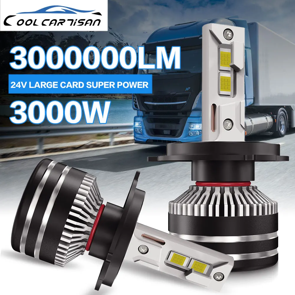 EAGLEVISION High Power 3000W 24v Led Headlight for Cars Headlight Canbus 12v 24v HB3 HB4  H1 H4 H7 H11 Big card Truck Lamp