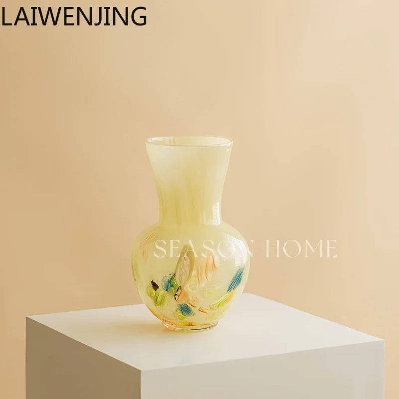 MJY glazed vase medium ancient glass niche gift home decoration ceramic ornament
