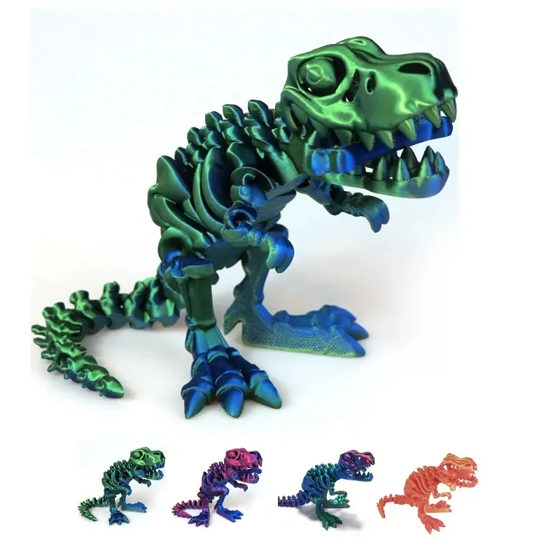 

3D Printed Fidget Toy Rotatable Articulated Skeleton Tyrannosaurus Rex Skeleton Dinosaur Model Gift for Kids with for Birthdays