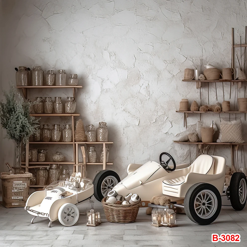 Warehouse Garage Large Backdrop Vintage Western Wooden Car Repair Background for Photography Mechanic Tools Backdrops Party