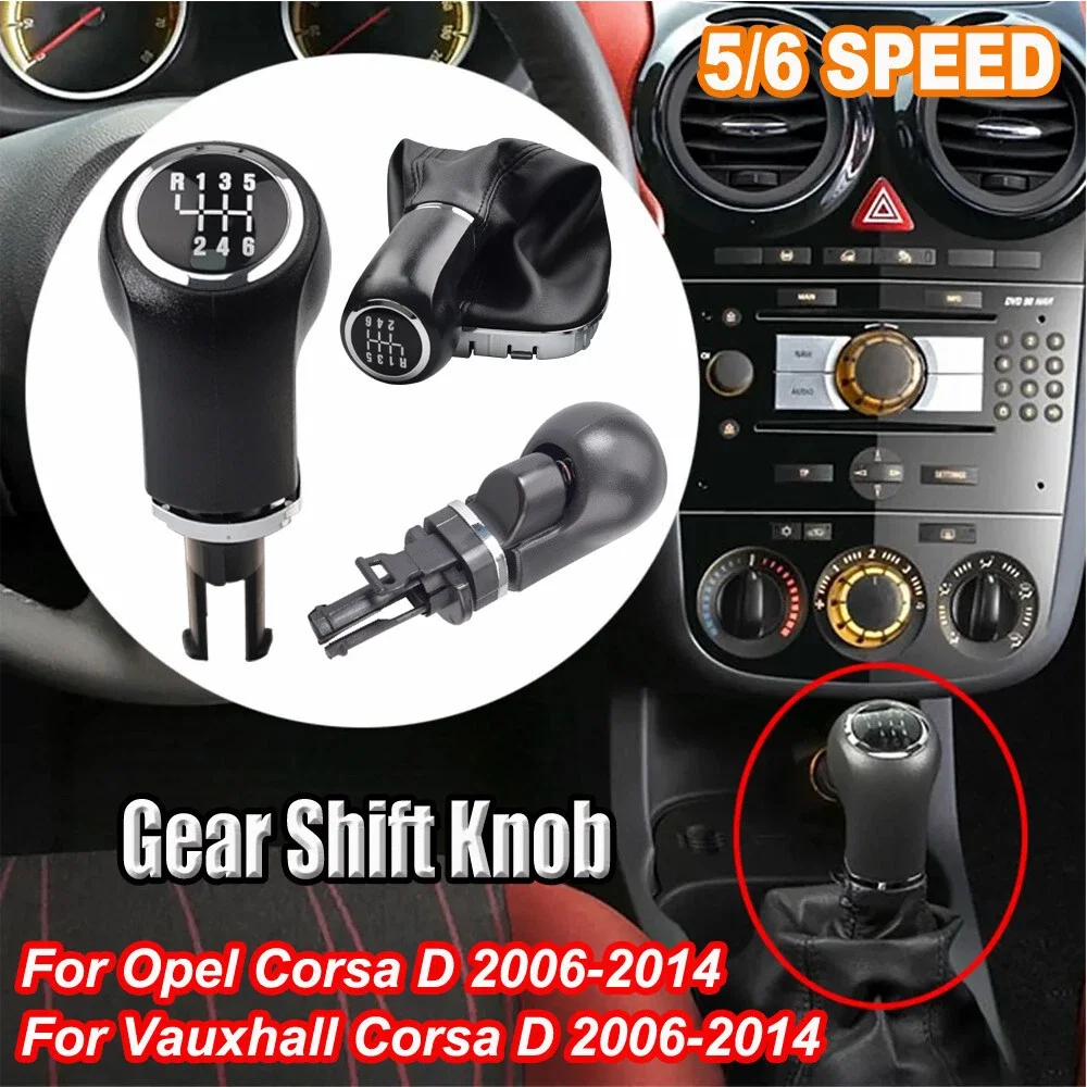 5/6 Speed Car Gear Shift Knob Gaitor Boot for OPEL VAUXHALL CORSA D 2006 2007 2008 2009 2010 2011 2012 2013 2014 Car Accessories