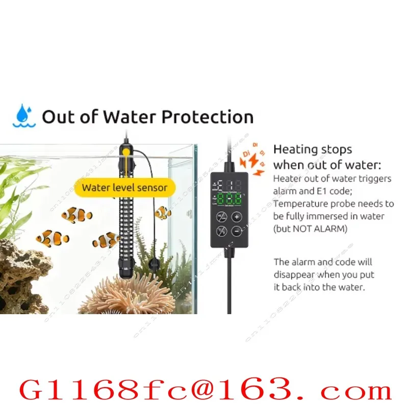 10-20 Gallon Water Tank, Submersible Turtle Heater with Digital Display
