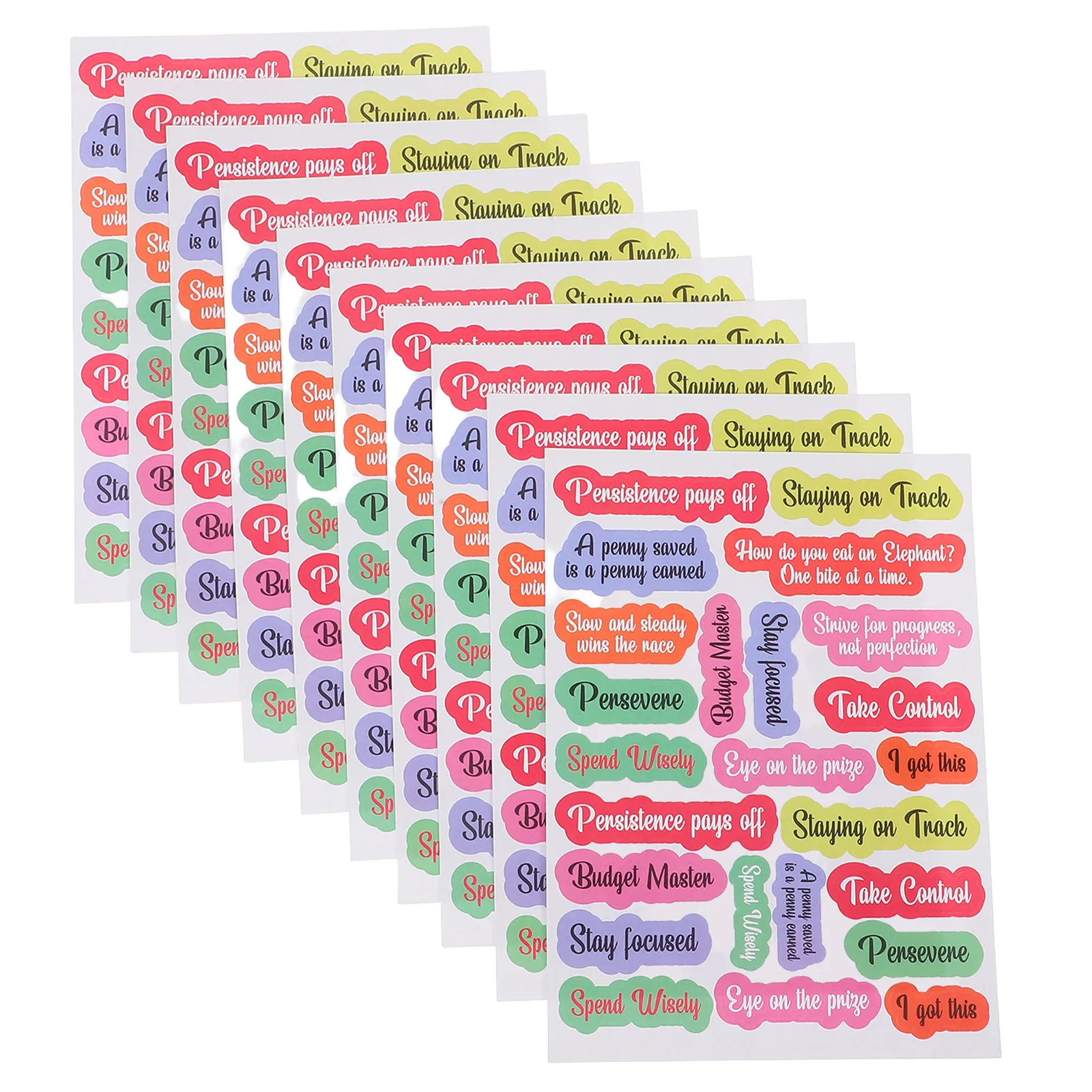 

10pcs Budget Stickers Hand Lettering Vinyl Labels for Planners Daily Organizer Cash Envelope Decal Handwriting Notebooks Binder
