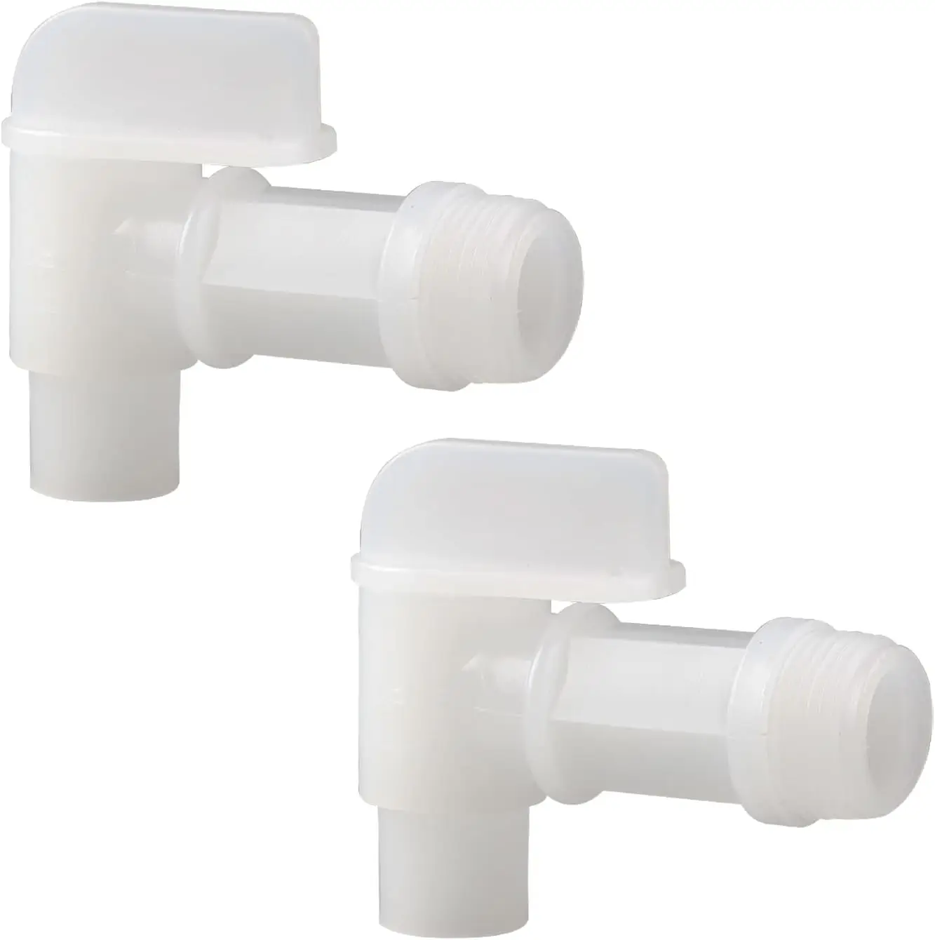 Grifo de Barril de 3/4” con Manija Manual de Plástico Blanco, Grifo de PE para Bidones de Plástico o Acero o Contenedores de Agua