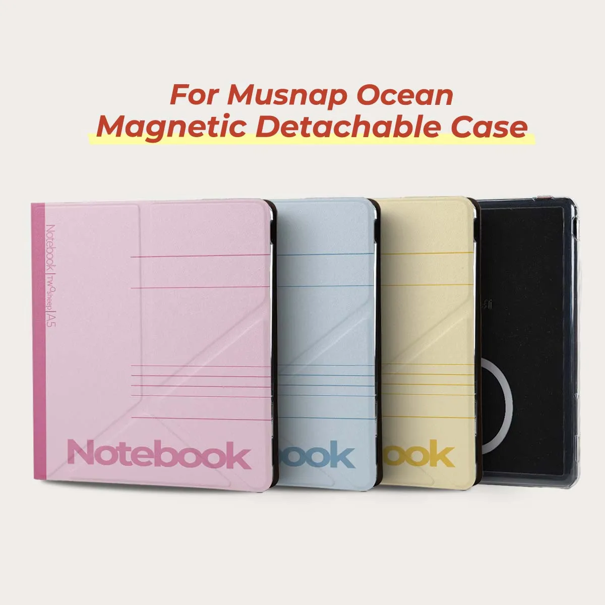 

Twosheep Magnetic Detachable Case for Musnap Ocean Oceanc iReader Ocean5pro Ocean5c 7 Inch Auto Sleep Wake Classic Notebook Styl
