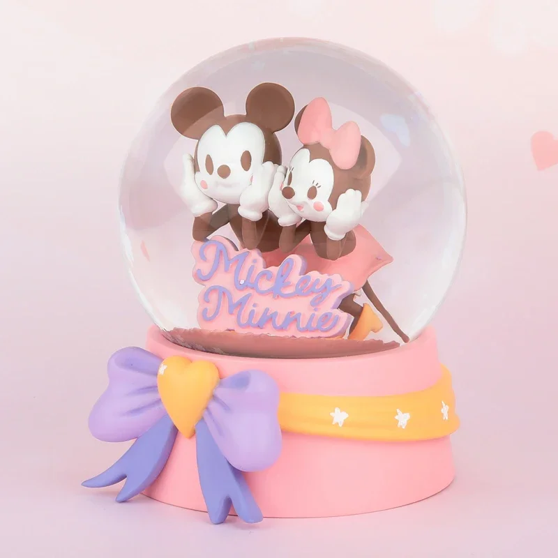 

Disney Mickey Minnie Cherry Blossom Series Crystal Ball Toys Gift Ornaments Girls Valentine's Day Brithday Gift