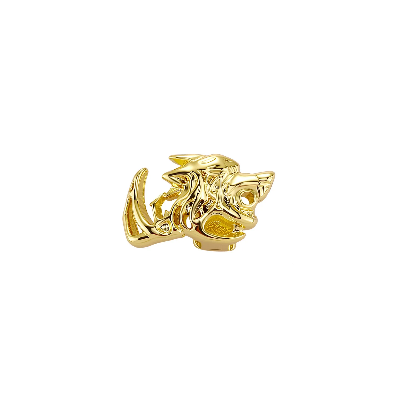 Personality Hollow Wolf Head Double Tooth Grillz Gold Silver Copper Hip Hop Unique Nightclub Party Mouth Ornament Wholesale