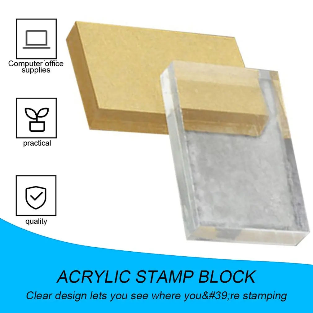 Blocco di timbri in acrilico trasparente leggero forma rettangolare fai da te Scrapbooking processo di colore strumenti per blocchi di timbri per carte