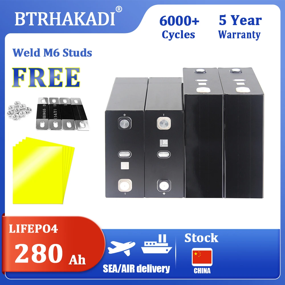 

HAKADI Lifepo4 3.2V 280Ah Rechargeable Prismatic Batteries Original SUNWODA Lithium Cell 4-16PCS For Solar Energy Storage