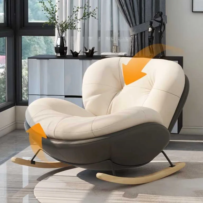 

Simple Back Support Chair Living Room Accent Lazy Ergonomic Recliner Rocking Chair Aesthetic Relax Sedia A Dondolo Furniture