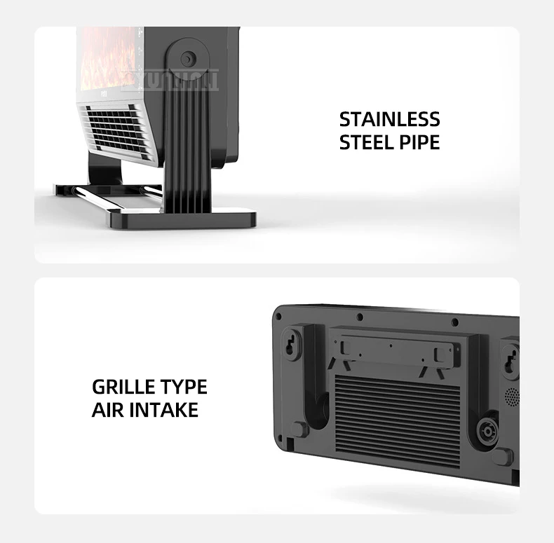 Household Simulation Flame Heater Wall-Mounted Electric Fireplace Remote Control Warmer Fan PTC Heater