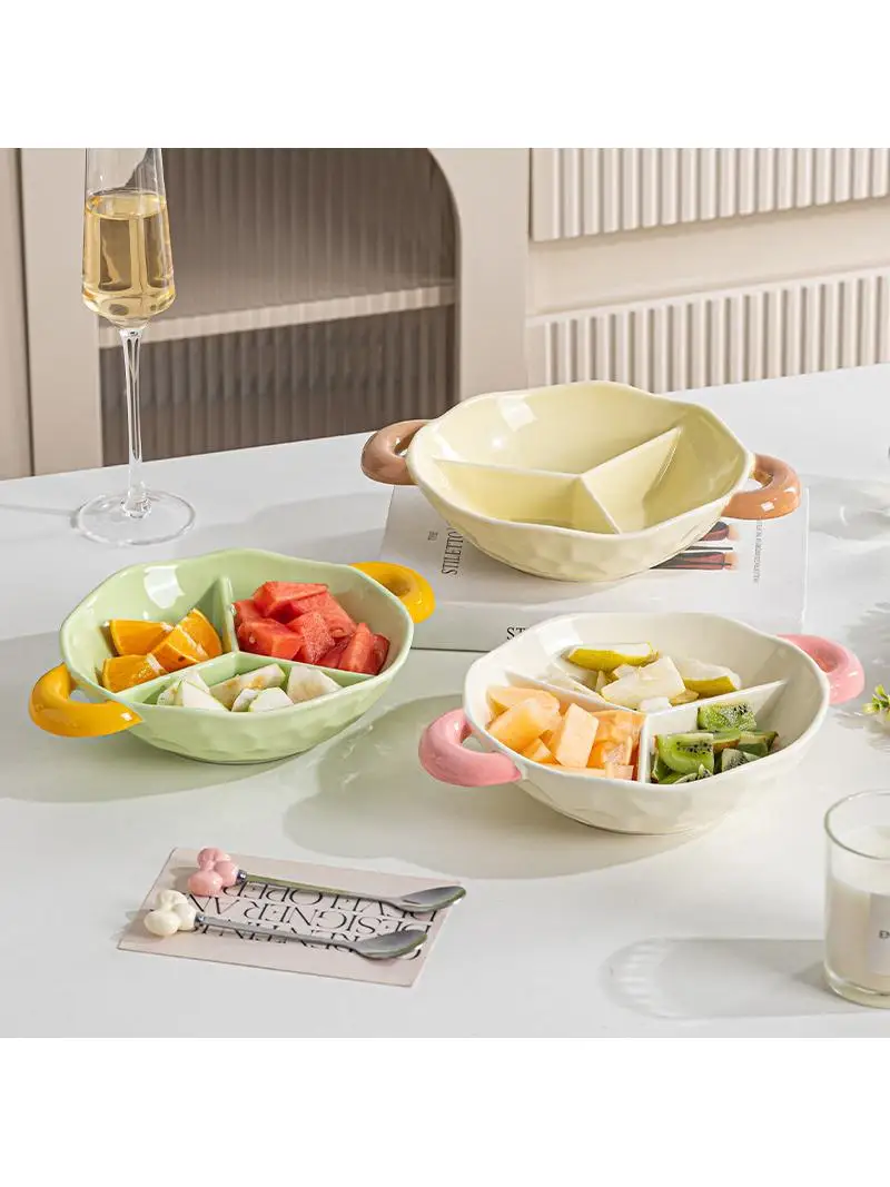 

Ele Cerc Double Ear Plate Cr Color Blo Kitchen Fruit Dry Fruit Dert Home Use Diware Regular ape China Made