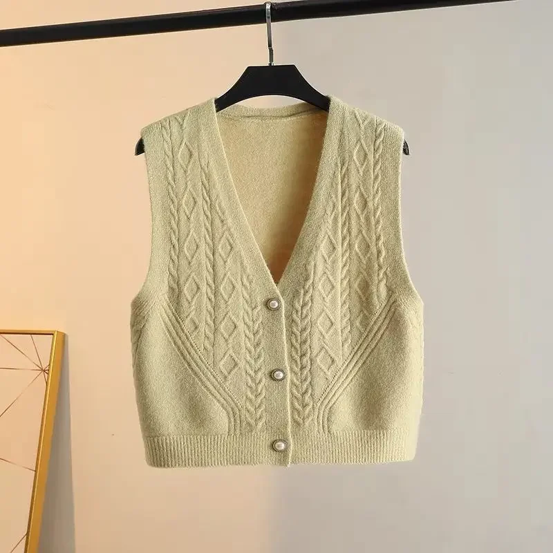 Spring and Autumn Knitted vest cardigan for women layered V-neck camisole slim fit sweater jacket for women sweater