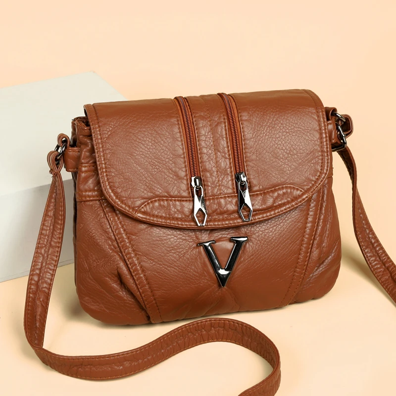 

Women's Crossbody Bag Multiple Pockets PU Leather Fashion Shoulder Anti-Theft Handbag Travel Casual Travel Bag