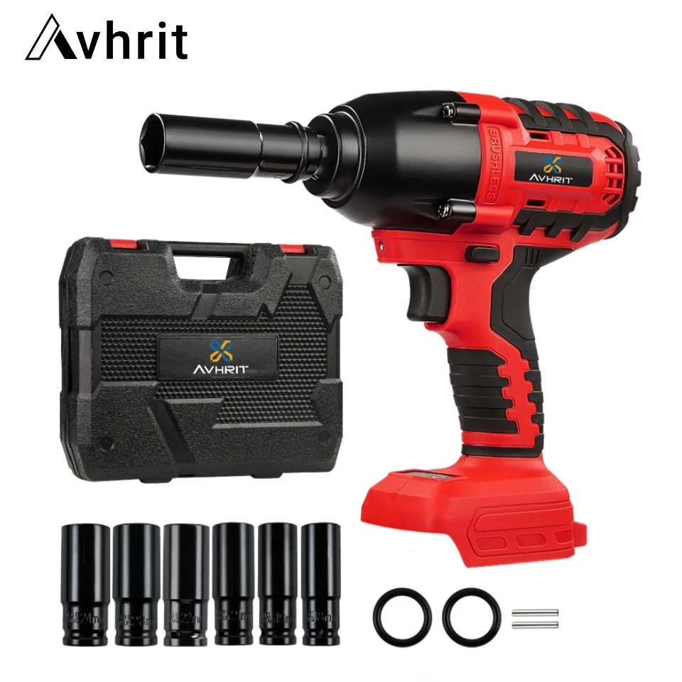 Avhrit Charging Impact 950N.m Torque Brushless Motor Cordless Impact Wrench Screw Driver Electric Impactor Drill Power Tools