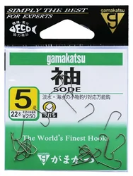 100% Japan Original Imported Materials Gamakatsu Sode Gama Black Fishing Hook for Carp Bass Fishing Line Fishing Reel