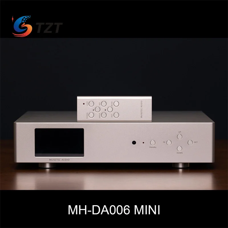 TZT MUSETEC Silvery/Black MH-DA006MINI Audio Decoder Bluetooth ES9039PRO DAC Built-in USB Digital Interface for Amanero