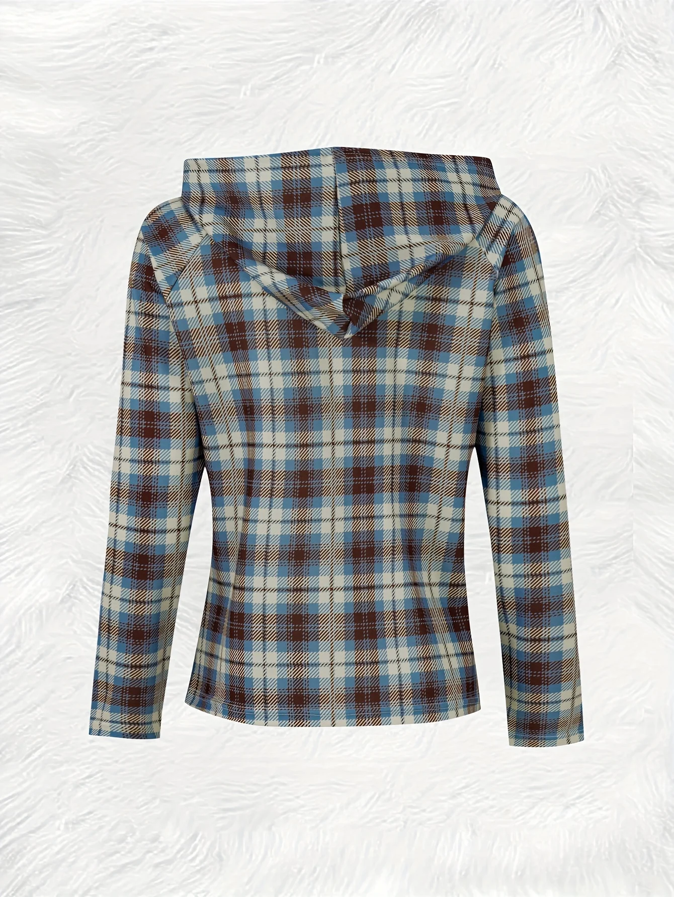 Spring and Autumn casual style Blue Brown White Plaid Pattern ladies' casual jacket