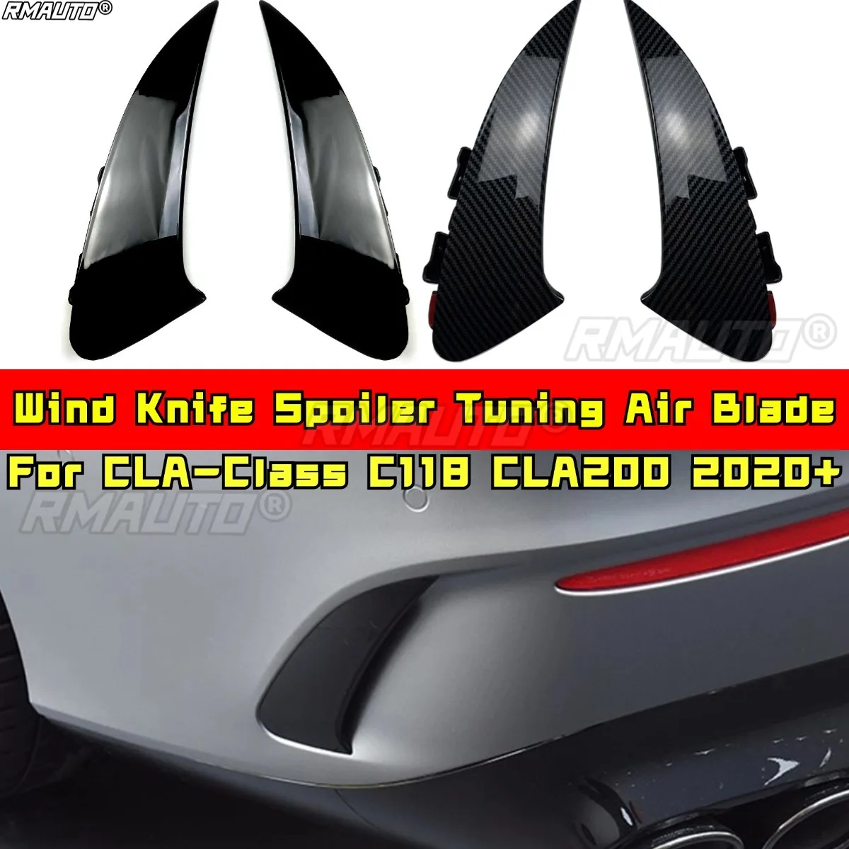 

Для Mercedes Benz CLA-Class C118 CLA200 2020+ комплект кузова, ветровой нож, спойлер, тюнинг, воздушное лезвие, задний боковой разветвитель, автомобильные аксессуары