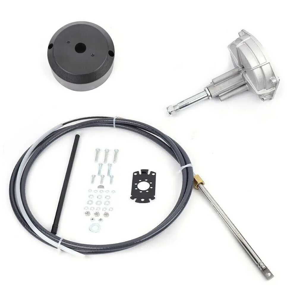 Marine Outboard General Mechanical Turbine Steering System Kit with Steering Wheel + Steering Cable + Baffle