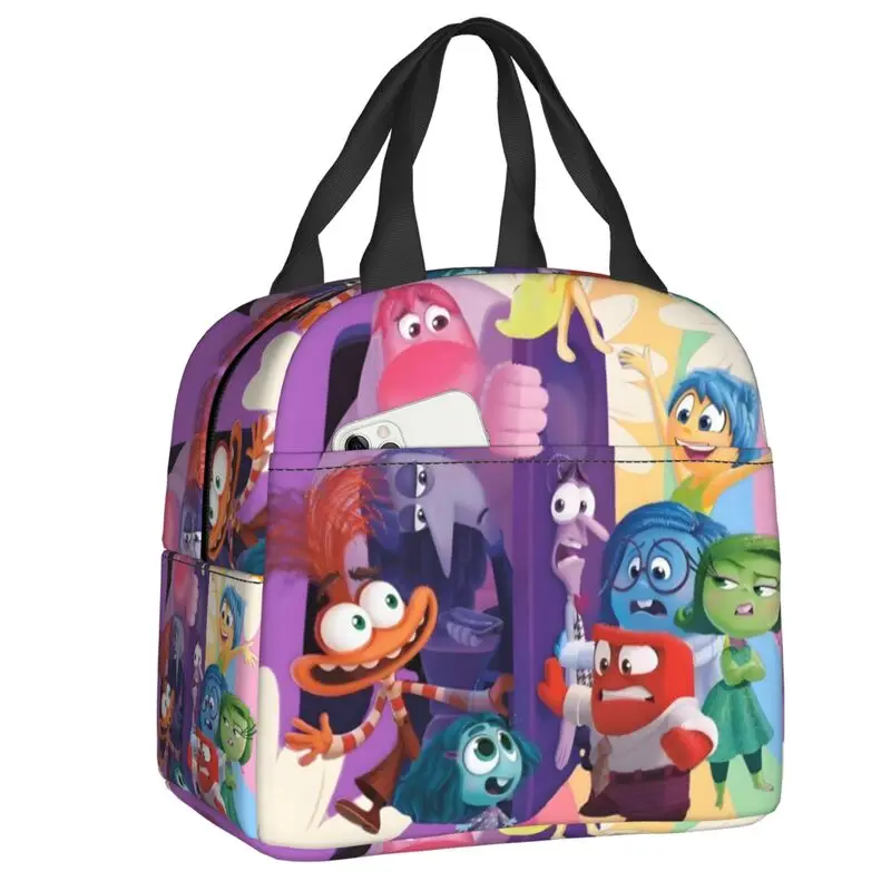 

Custom Inside Out Portable Lunch Box Women Leakproof Adorable Cartton Thermal Cooler Food Insulated Lunch Bag Children Student
