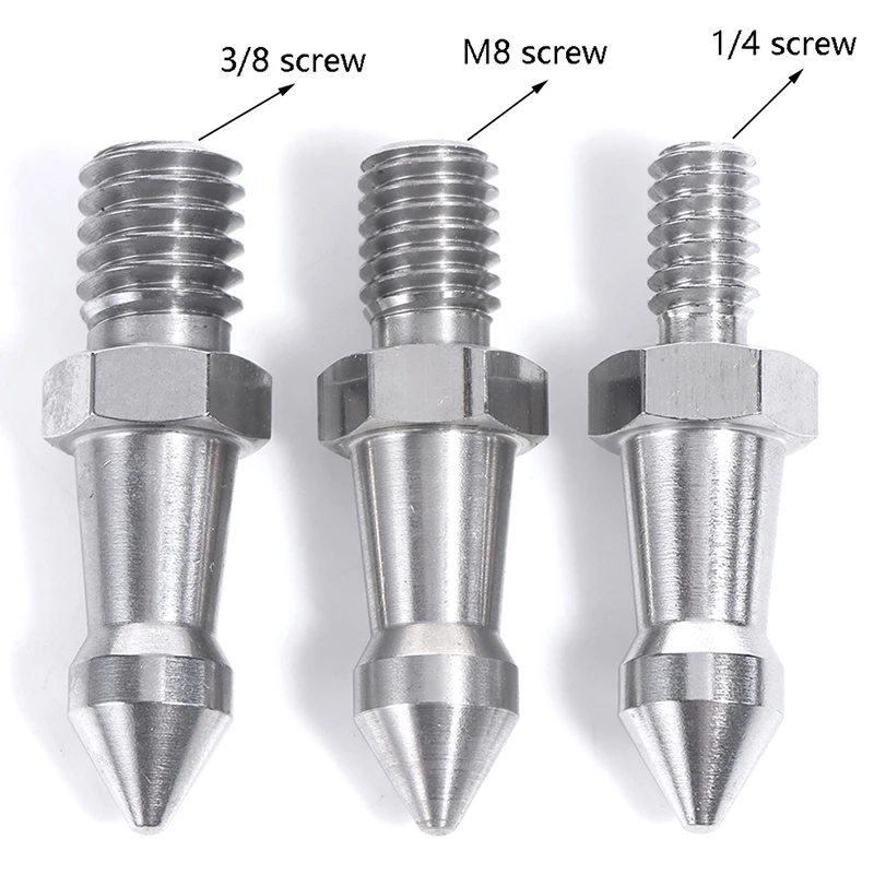 Tripé spike 1/4 3/8 m8 Polegada câmera monopé pés parafuso fixo tiro substituição fotografia acessórios de aço inoxidável