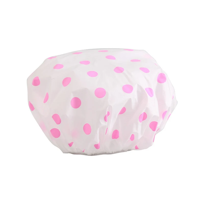 Fashion Women Bashroom Shower Waterproof Cap Thicken Elastic Bath Hat Bathing Cap For Women Hair Salon Bashroom Supplies