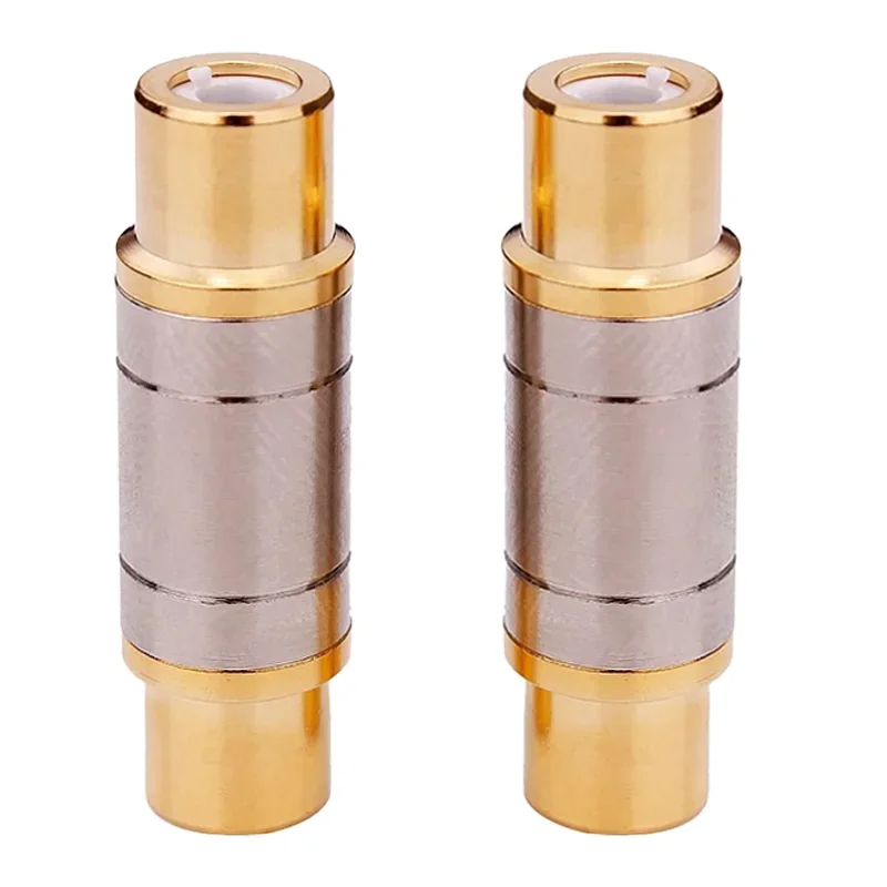 2PCS RCA Connector Audio Adapter Female To Female Converter Microphone AV Adapters for Home Amplifier Speaker