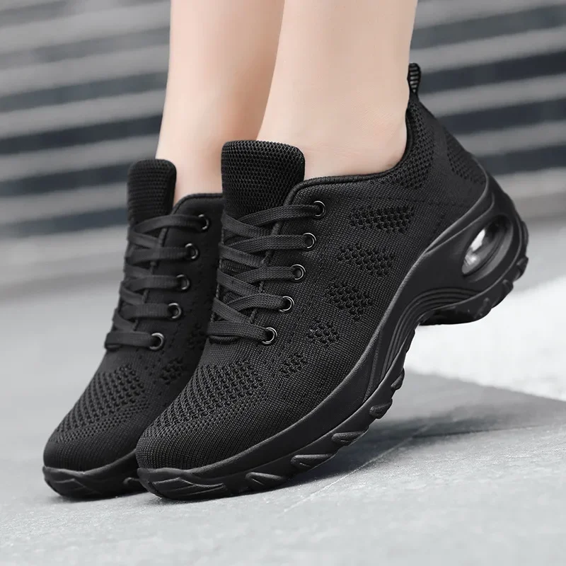 Fashion Casual Women Heighten Comfortable Mesh Breathable Walking Ladies Shoes Air Sneakers