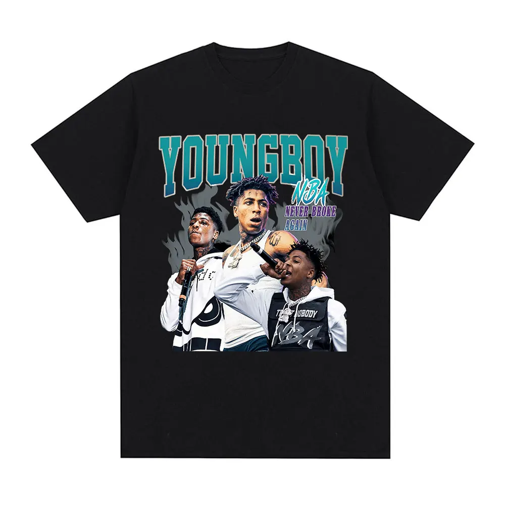 YoungBoy Never Broke Again T Shirt High Quality Aesthetics Short Sleeves Oversized T-shirt Men Hip Hop Vintage Tees Streetwear