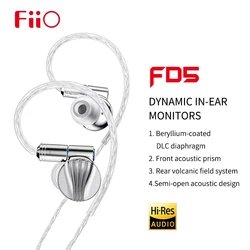 FIIO FD5 Earphone Flagship Dynamic High Quality Headphone with Interchangeable Sound Tubes Earbuds and 2.5mm/3.5mm/4.4mm Plug
