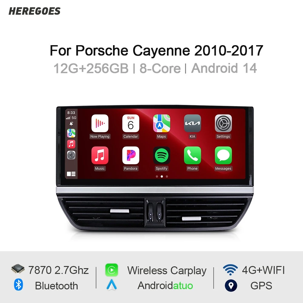 

12.3" Android 14 Car Radio Navigation GPS 12G+256GB Bluetooth Wifi Carplay Car Multimedia Player For Porsche Cayenne 2010-2017