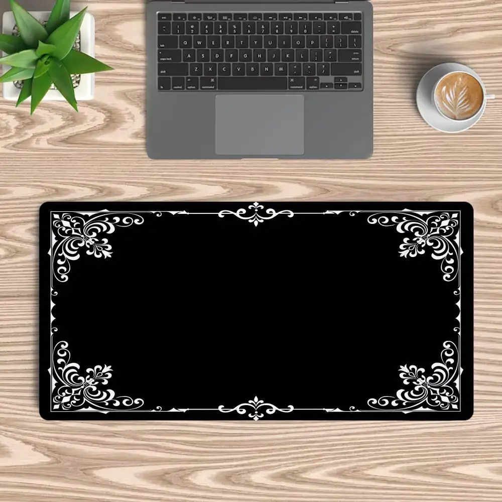 Baroque Black Frame Mouse Pads Desk Accessories Playmat Carpet Gaming Room Decoration Desk Mats Things for The Room Mouse Mat