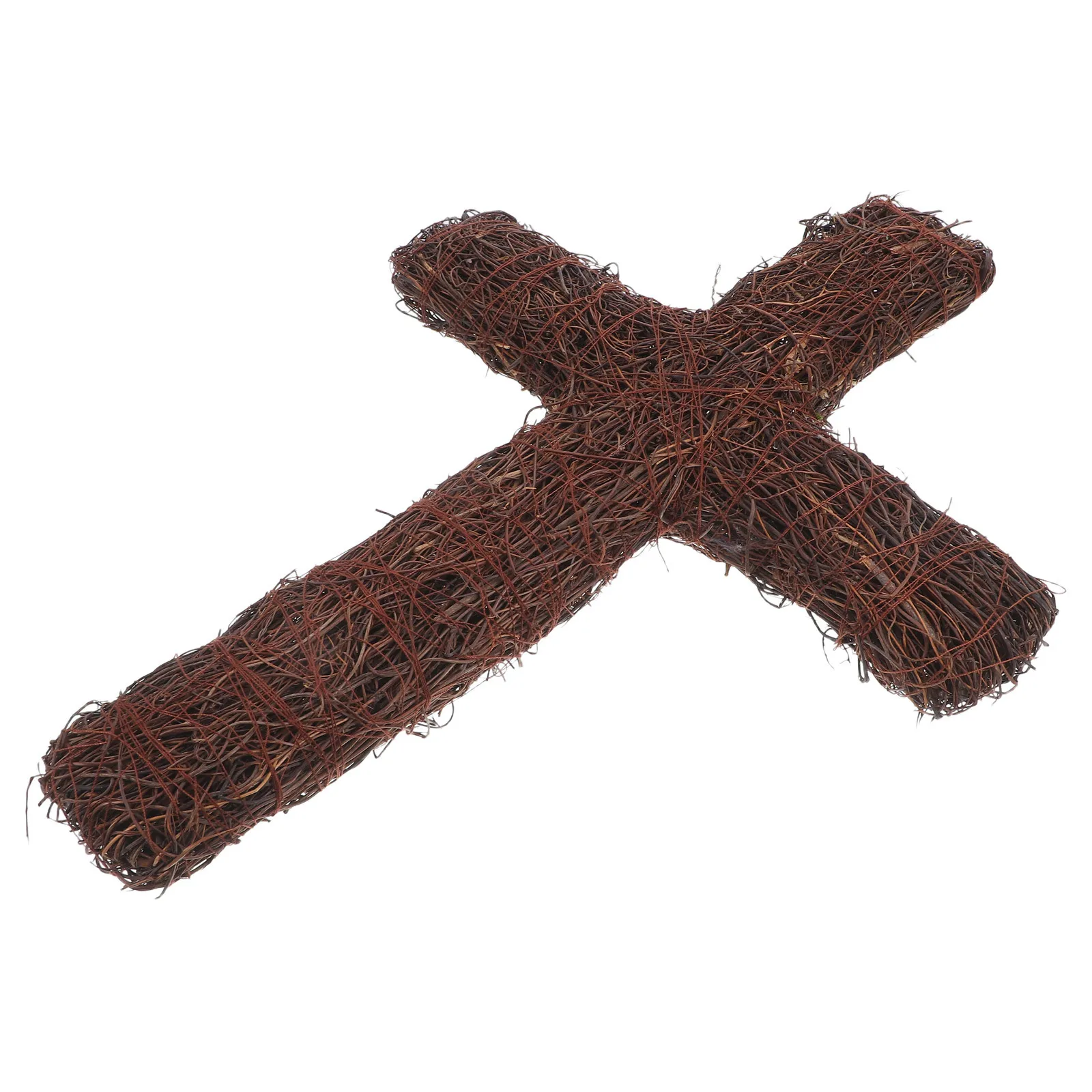 

Handwoven Rattan Cross Wreath Frame For Diy Wall Decor Craft Projects Halloween Easter Wedding Party Outdoor Hanging Decoration