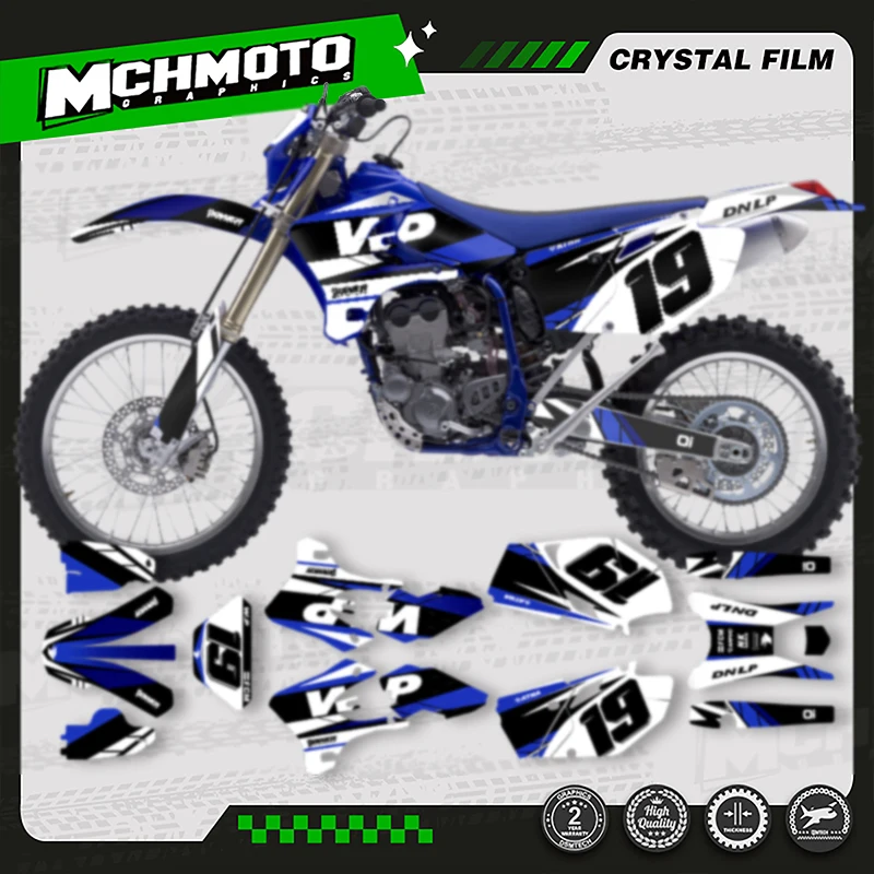 

MCHMFG графические наклейки на обтекатель мотоцикла для YAMAHA WR250F WR450F WRF 250 450 2003 2004 2005 2006, номер имени на заказ