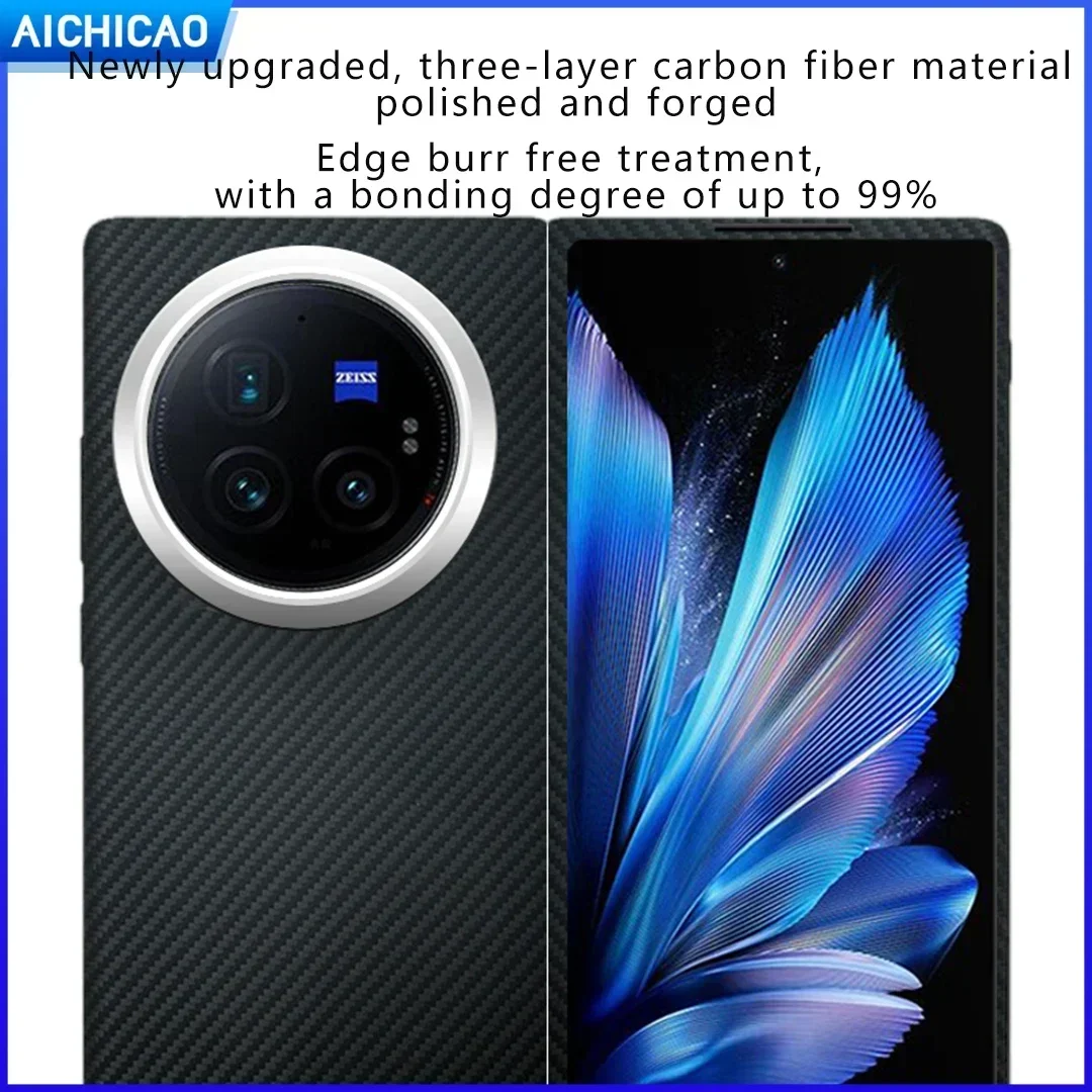 

ACC-Real Carbon Fiber Case for Vivo X Fold3 Phone Case, Aramid Fiber, Ultra-Thin, Drop-Proof, Vivo X Fold3 Pro Shell