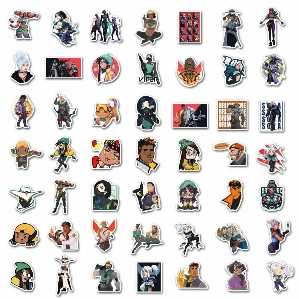 10/30/50PCS Game Valorant Yoru Skye Reyna Omen Kawaii Stationery Sticker Adorable Aesthetic Office Supplies Fantasy Figurines