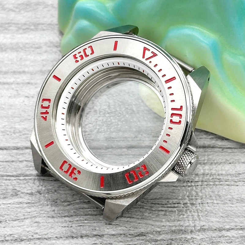 44mm Silbernes King Samurai Uhrengehäuse mit Transparentem Gehäuseboden Passend für NH34 7S 4R NH35 NH36 Uhrwerke 28,5mm Zifferblatt Uhrenmodifikationsteil – Detail 3