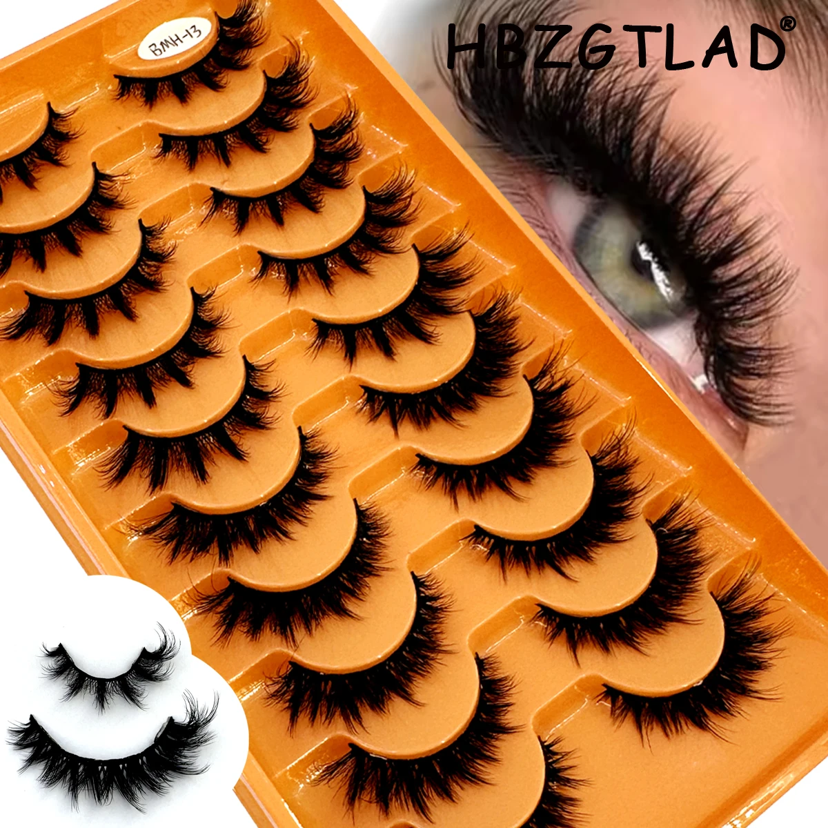 10 pairs of mixed 6D artificial mink eyelashes fluffy thick dramatic natural messy cat eye eyelashes slender soft curly eyelashe