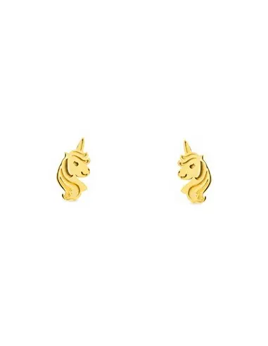 Earrings baby/girl gold 9k Unicorn