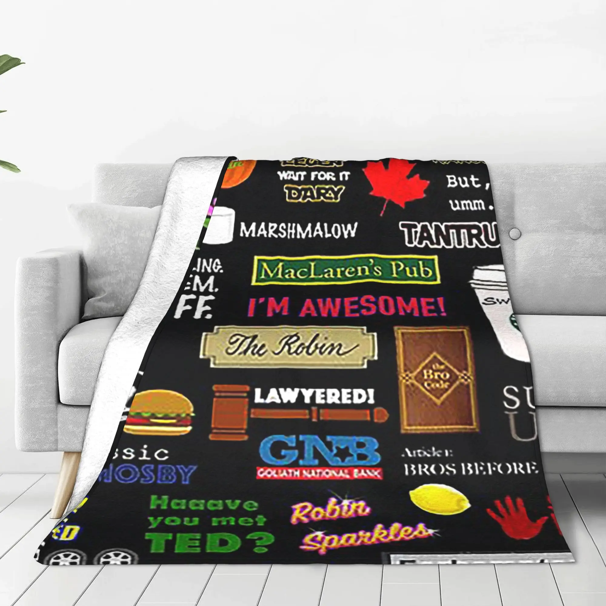 How I Met Your Mother Himym Tv Show Collag Blanket Fleece Sofa Throw Blanket for Couch Bedding Office Throws Bedspread Quilt